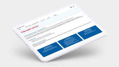 Professional Services Finnofleet – iPad Ansicht