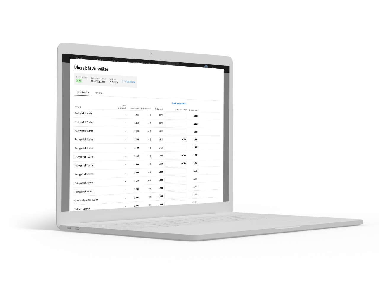 Solution de prêt Lendaro Flex – Interface logiciel