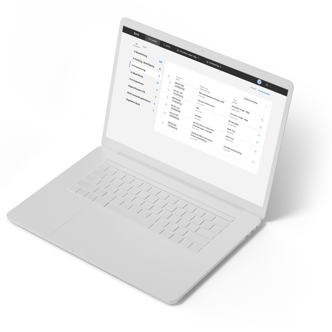 Solution de prêt Lendaro Flex – Interface logiciel