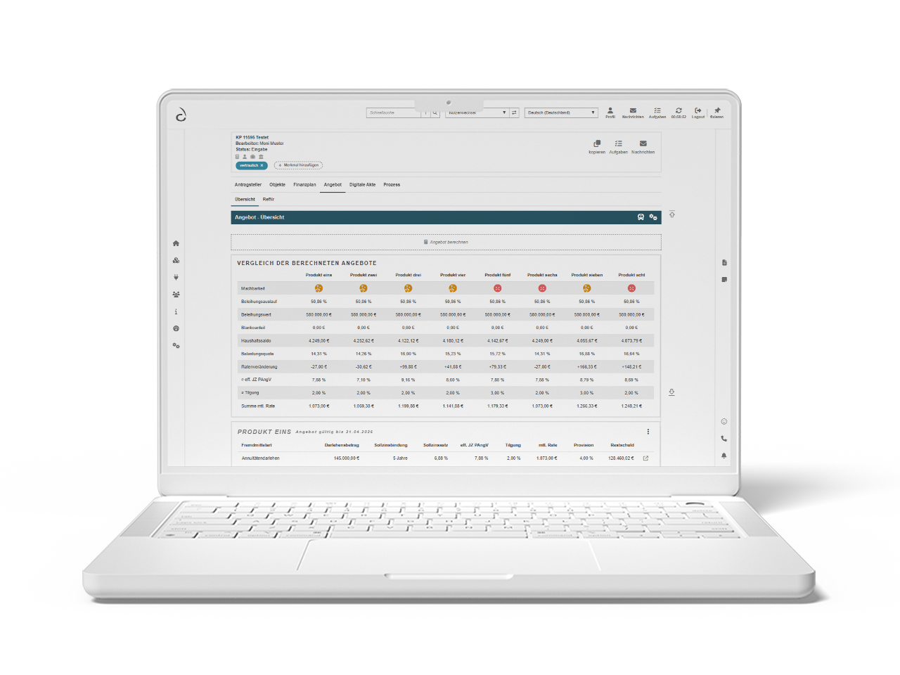 Monto Zahlungsplattform – Software-Ansicht